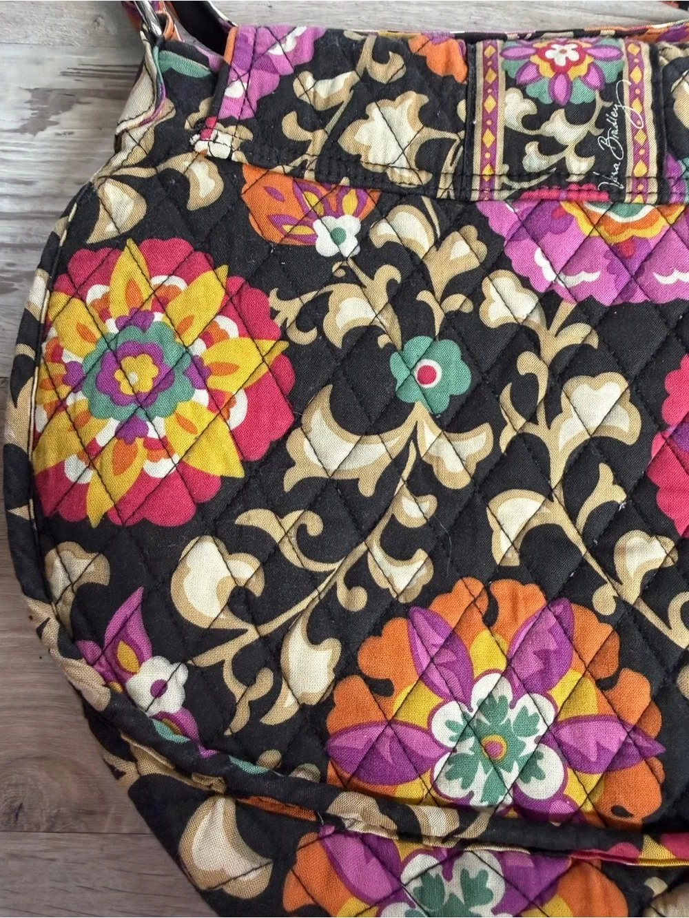 Vera Bradley The Frannie Quilted Crossbody In Retired Pattern Suzani